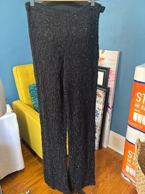 Inc Black Beaded lace  Evening Pants size 6